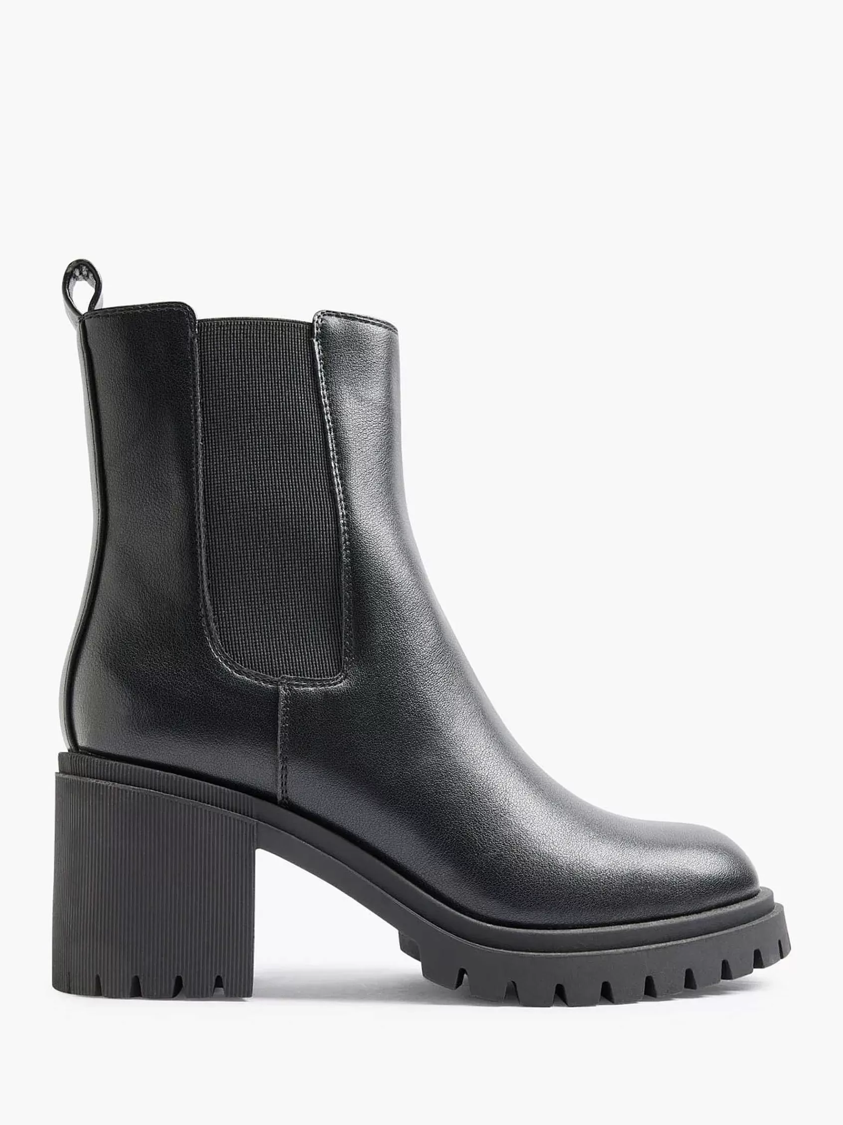 Dames Graceland Enkellaarzen & Boots-Zwarte Chelsea Boot Hak