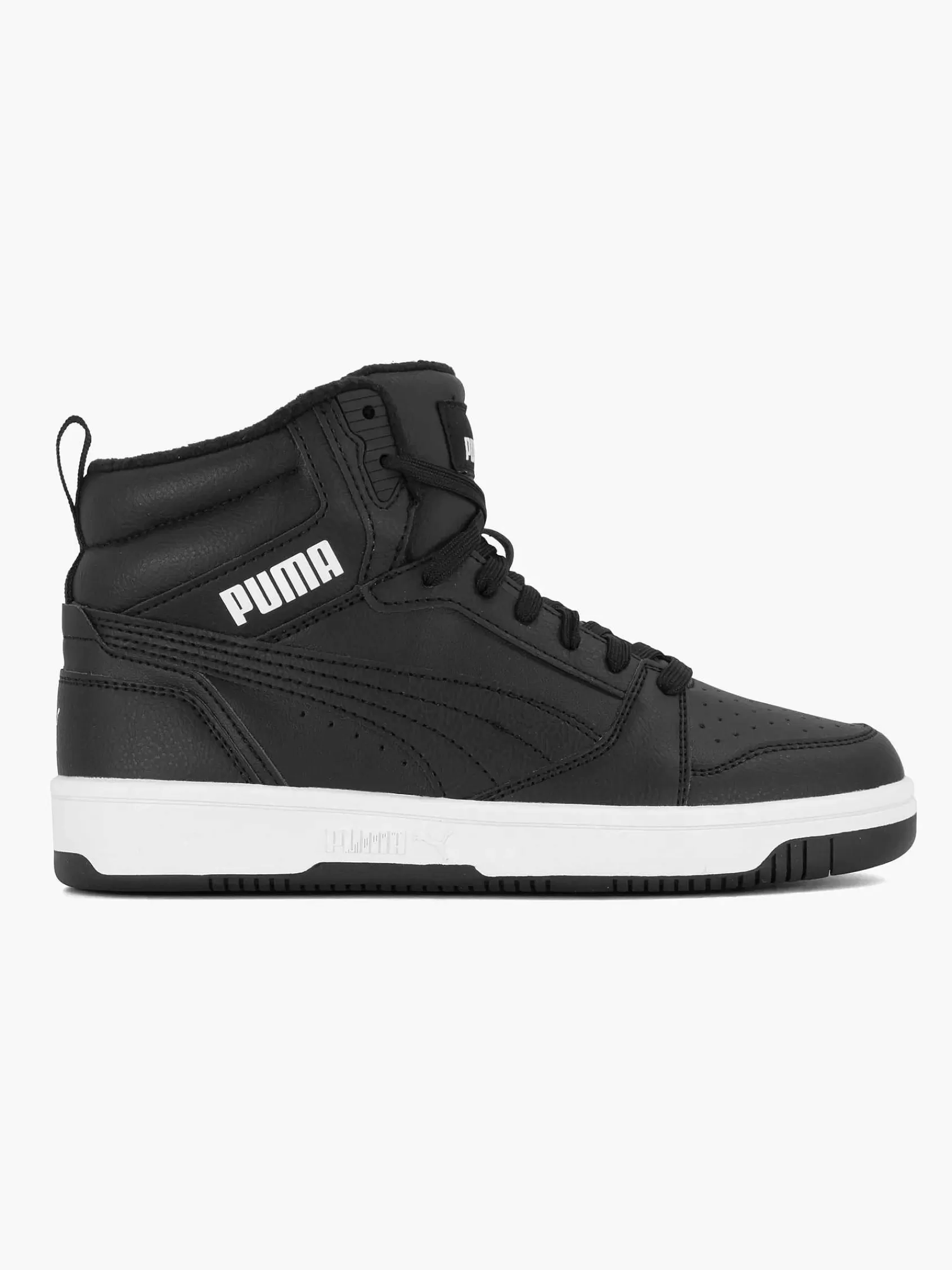 Kinderen Puma Jongensschoenen-Zwarte Rebound V6 Mid Wtr Jr