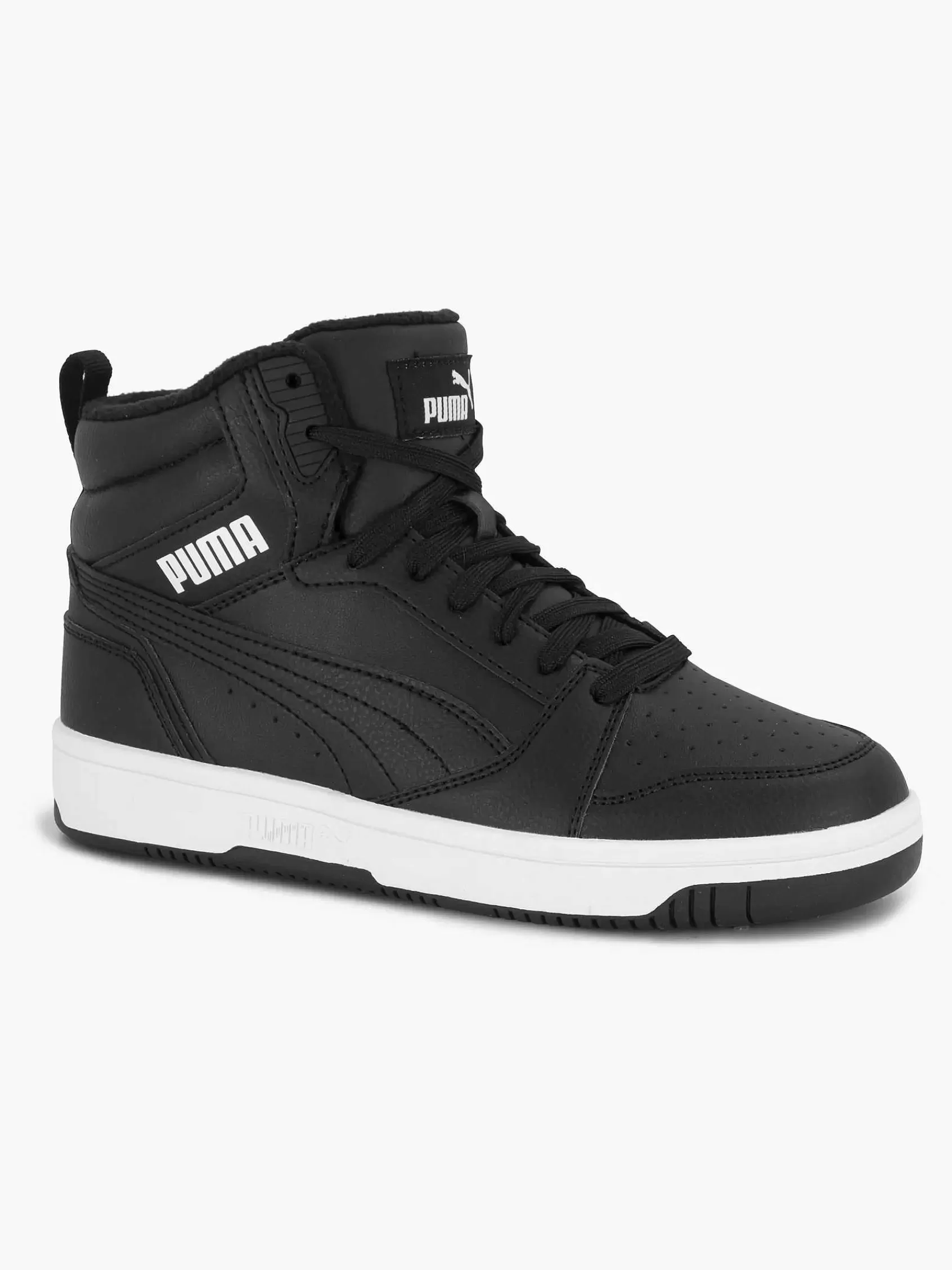 Kinderen Puma Jongensschoenen-Zwarte Rebound V6 Mid Wtr Jr